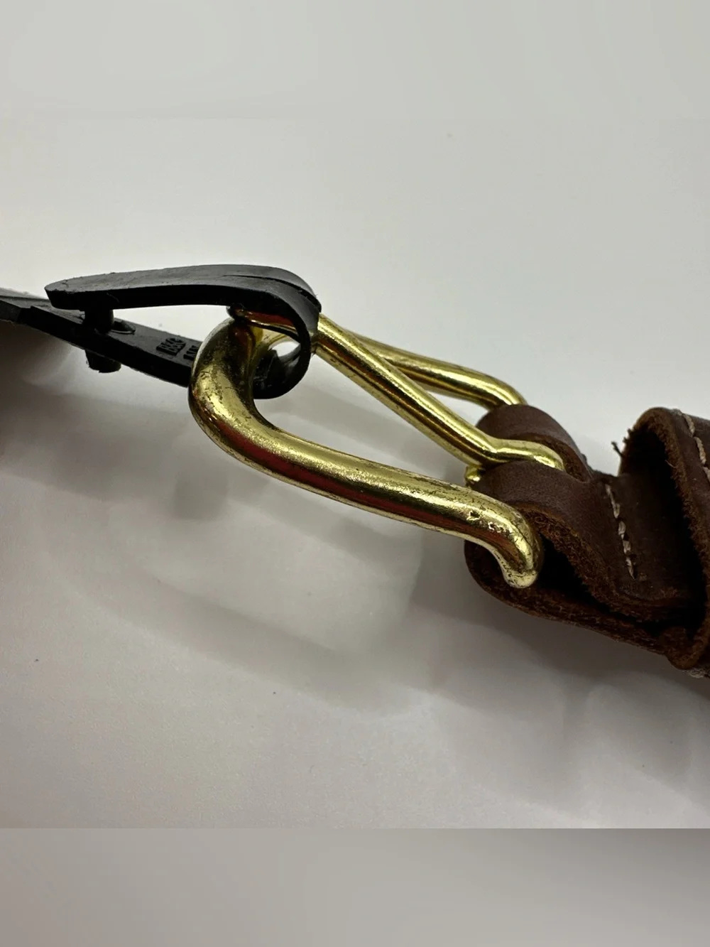 Preston Leather Fishing Lures Belt Solid Brass Buckle Kids Size 22 Made in USA